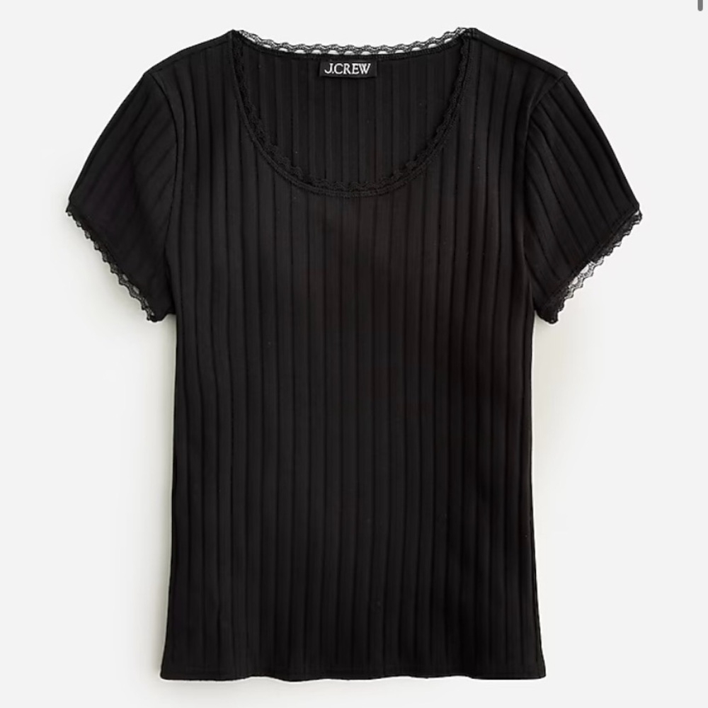 JCrew Pointelle Short-Sleeve Tee
